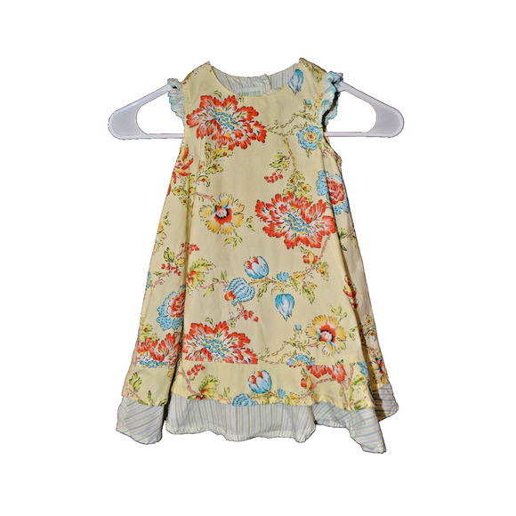 Baby Lulu Floral Dress Sleeveless Size 3T Spring Summer Ruffles - Picture 1 of 9
